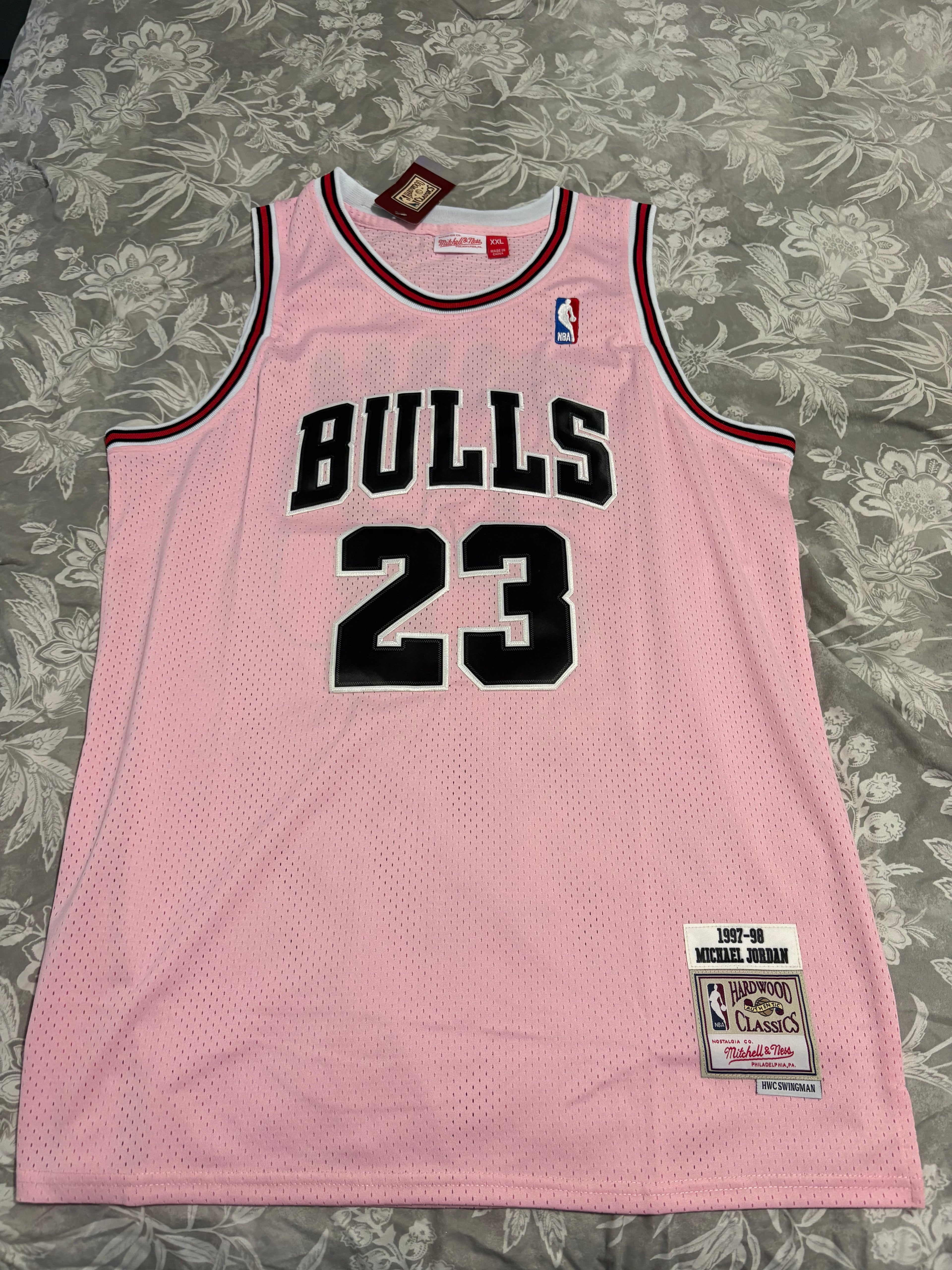 Bulls #23 Michael Jordan Pink Jersey – Hardwood Classics All Sizes available